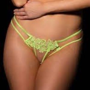 NWT LIME GREEN AMELIE BRIEF By Honey Birdette, Size: XL